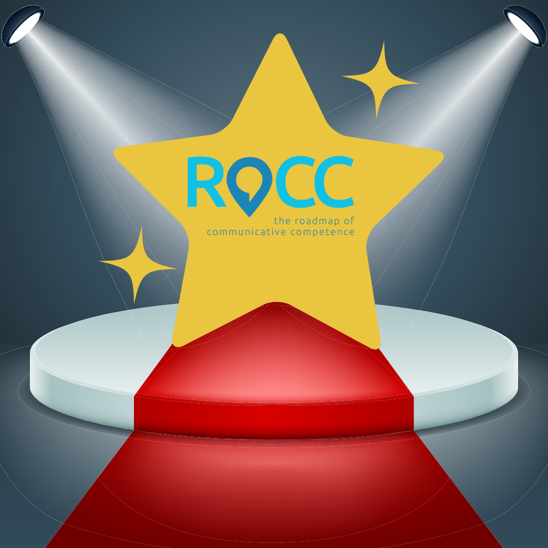 Image shows a stage with a star and the ROCC logo